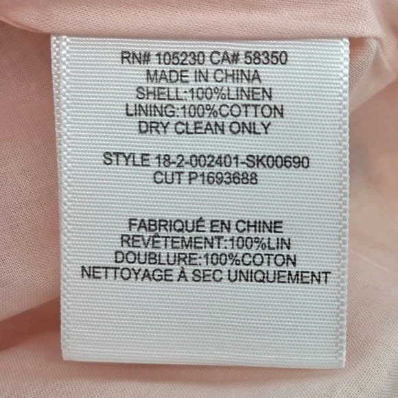 Joie Radhiya Linen Floral High Low Skirt Womens 2 Dusty Nude Vacation Boho - Picture 4 of 7